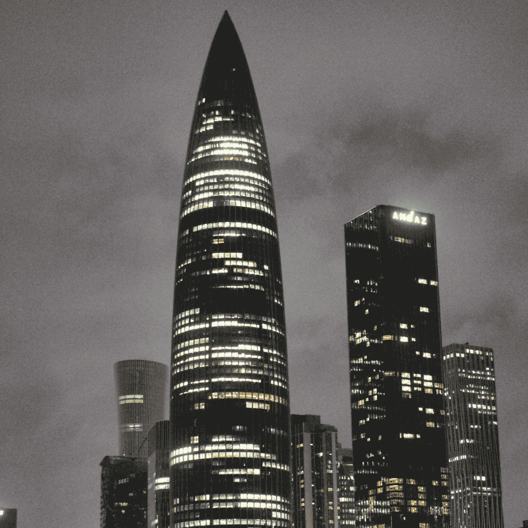 Skyline of city Shenzhen in Chian at night