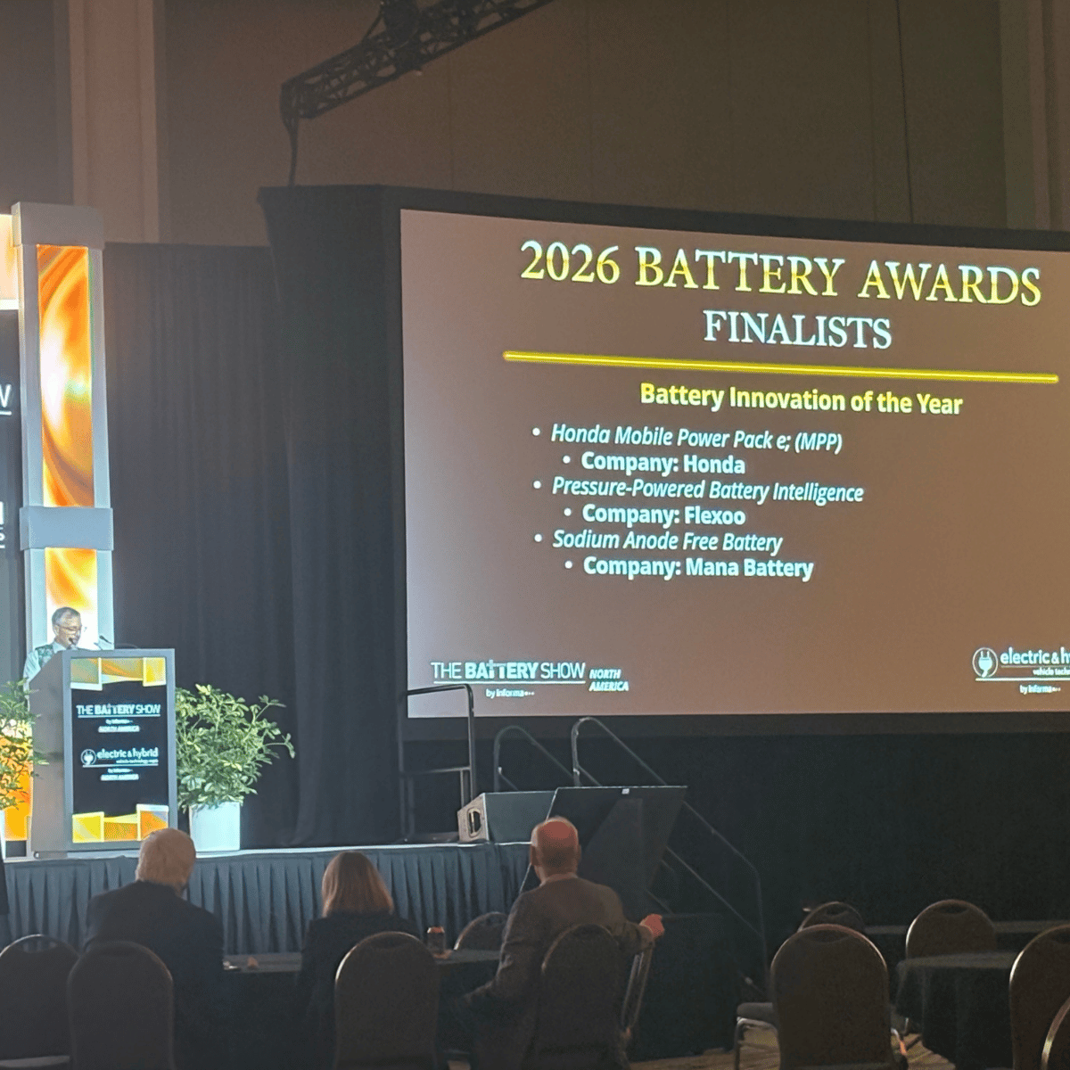 Event scene during the Battery Show Award ceremony